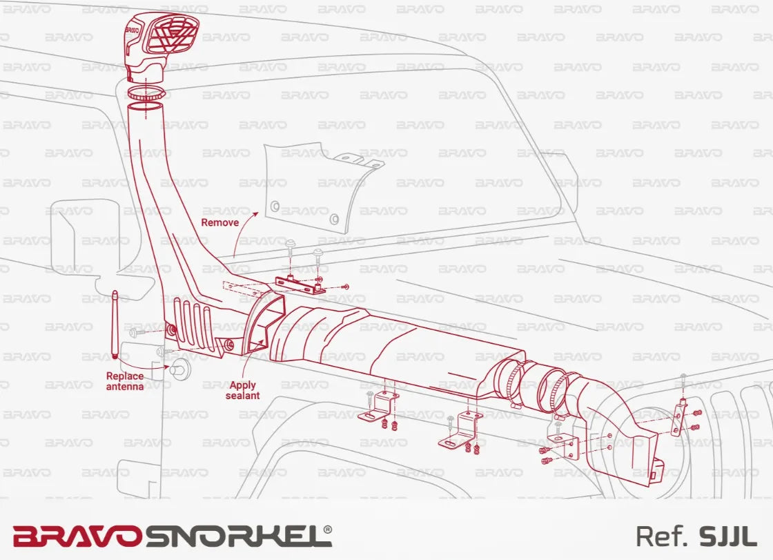 Snorkel Bravo 4x4 - Jeep Wrangler JL sur Xperts4x4 Accessoires 4x4 Off-Road