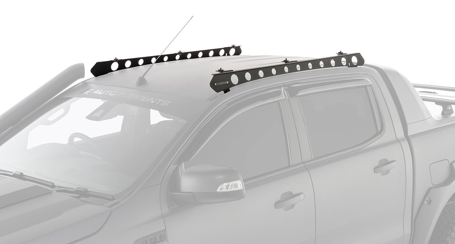 Système de fixation Backbone pour Ford Ranger Wildtrak, accessoire Rhino-Rack, montrant le support de montage robuste en métal.