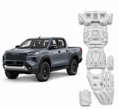 Kit 4 blindages aluminium 6 mm Toyota Hilux Travo 2026+ – RIVAL4X4