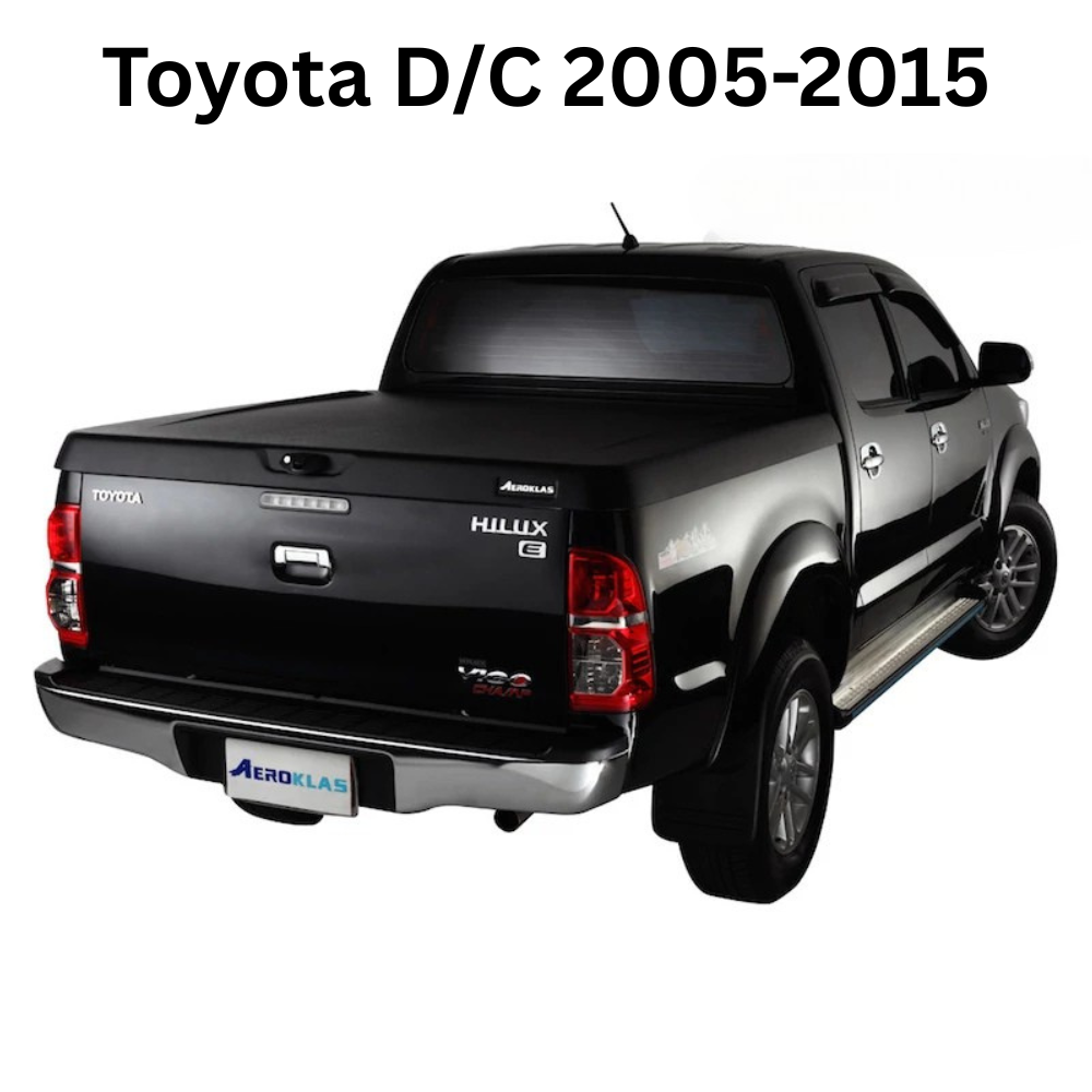 Couvre benne Aeroklas Speed en double coque ABS noir grainé pour double-cab, protection robuste pour la benne.