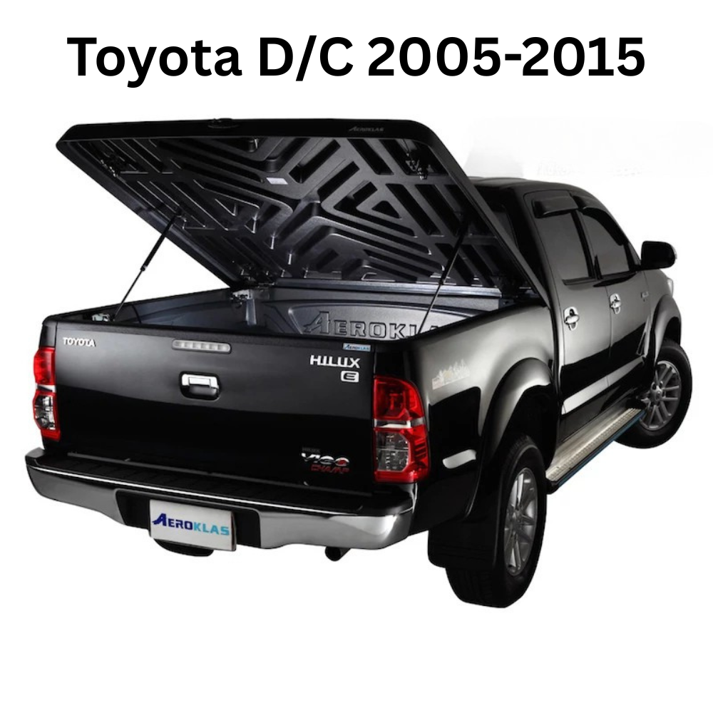 Couvre benne AEROKLAS Speed double coque ABS noir grainé pour double-cab, protection robuste et style élégant.