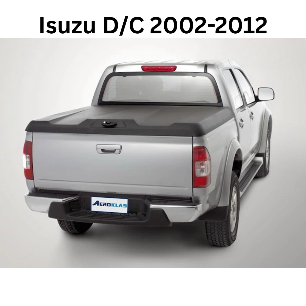 Couvre benne Aeroklas Speed en double coque ABS noir grainé pour double cab, protection robuste pour le coffre de camion.