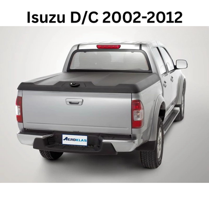 Couvre benne Aeroklas Speed en double coque ABS noir grainé pour double cab, protection robuste pour le coffre de camion.