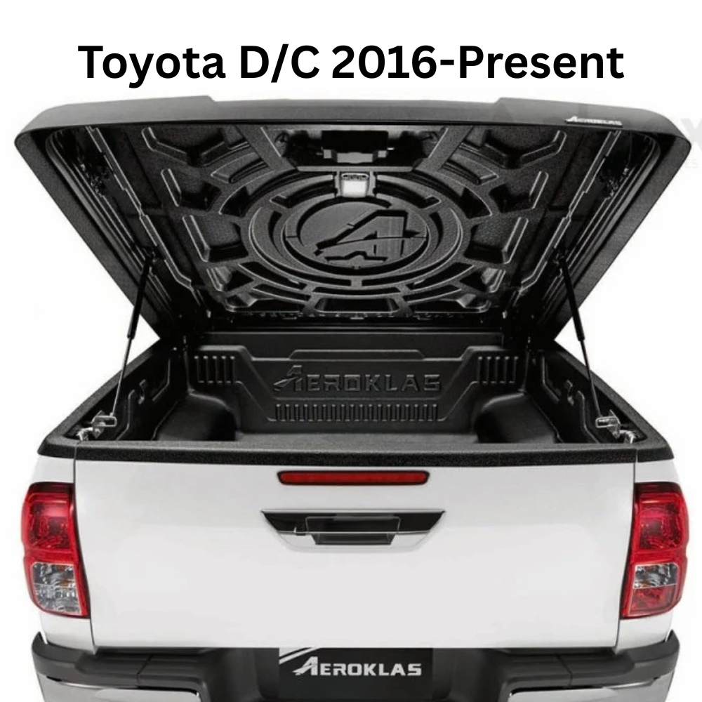 Couvre-benne Aeroklas Speed en ABS noir grainé pour double-cab, avec double coque robuste et finition résistante.