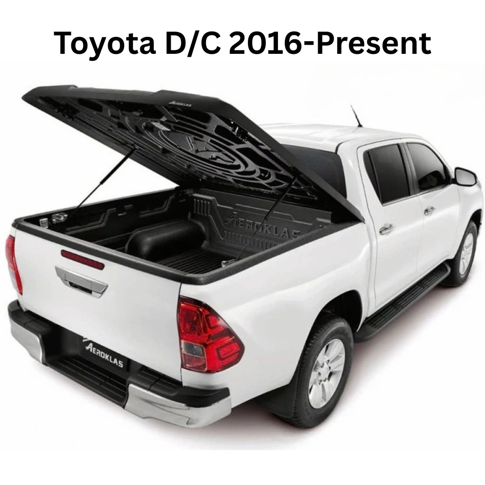 Couvre benne Aeroklas Speed en double coque ABS noir grainé pour double-cab, protection robuste pour la benne.