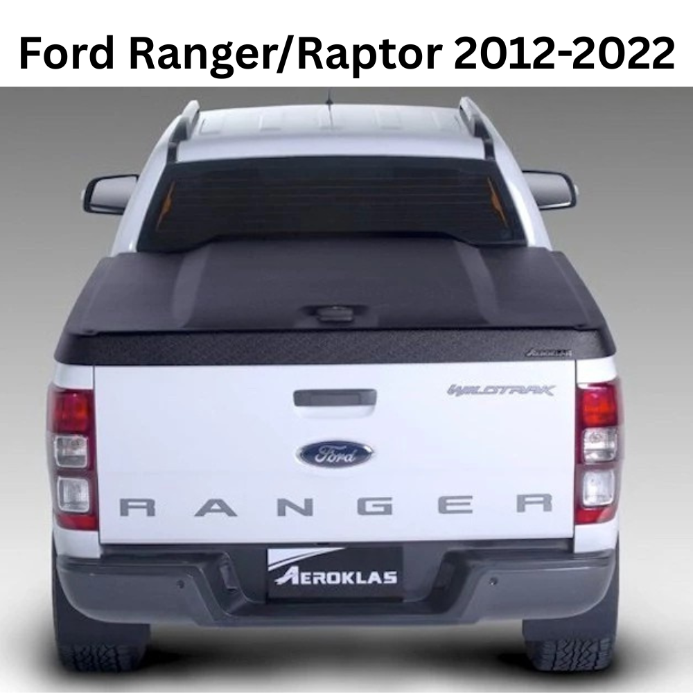 Couvre benne Aeroklas Speed, double coque ABS noir grainé pour double-cab, protection robuste pour la benne.