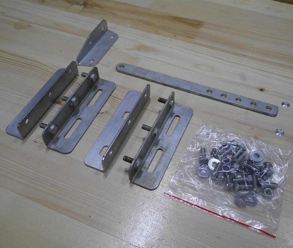 Supports universels auvent Alu-Cab en acier inoxydable, accessoire robuste pour installation d’auvent à 270°.