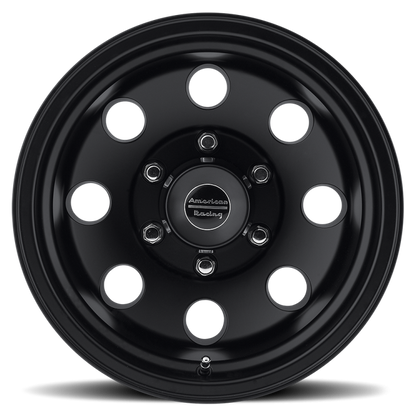 Jantes AMERICAN RACING AR172 BAJA en alliage léger avec design sportif, vues de face sur véhicule.