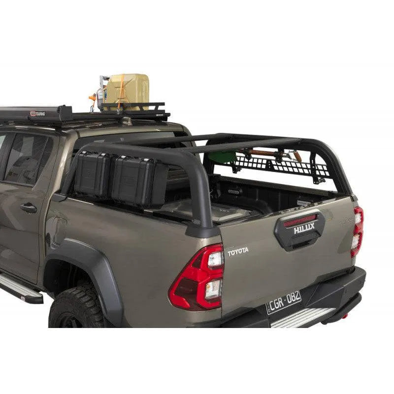 Support de benne ARB 4x4 avec galerie de toit Baserack pour Ford Raptor 2023+ Double Cab, système robuste et pratique.