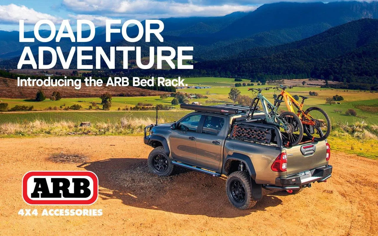 Support de benne ARB pour Ford Ranger 2023+ Double Cab, système de galerie de toit robuste et pratique.