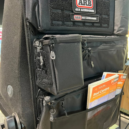 Organisateur de siège ARB4x4, sac de rangement robuste pour véhicule tout-terrain, en tissu durable, avec compartiments spacieux.