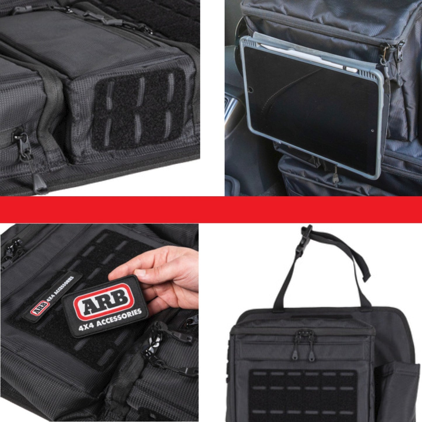Sac de rangement ARB pour siège ARB4x4, organisateur pratique avec plusieurs compartiments pour véhicules tout-terrain.