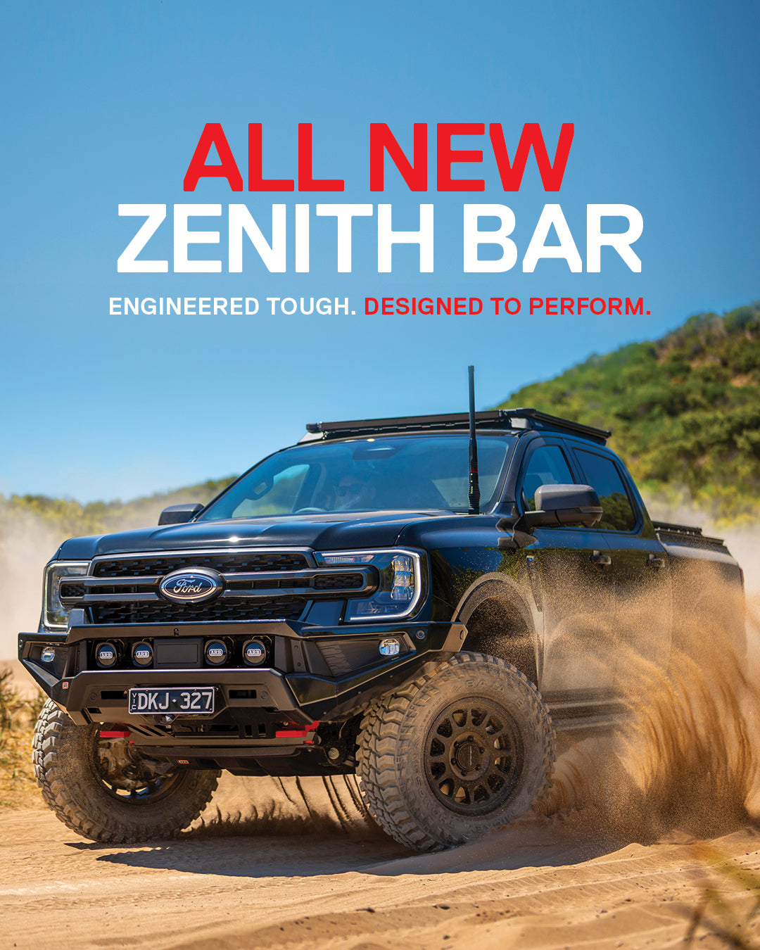 Pare-choc avant ARB Zenith Ford Ranger 2023+ Next Gen avec barre de treuil, robuste et conçu pour une protection optimale.