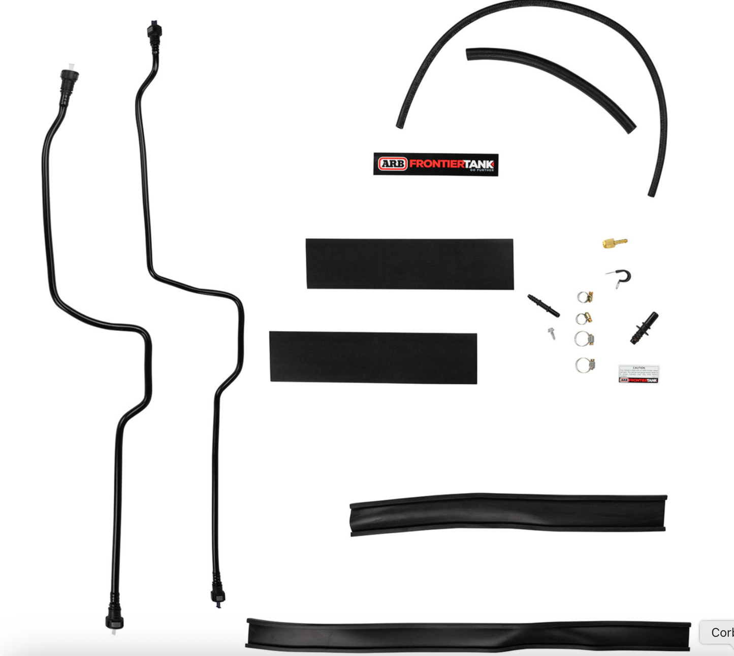 Réservoir de remplacement ARB Frontier 140L pour Isuzu Dmax 2012-2020, vue de face, en plastique noir robuste.