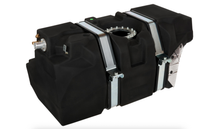 Réservoir de remplacement ARB Frontier 145L pour Nissan Patrol GQ/GU, vue de face avec étiquettes et raccords.