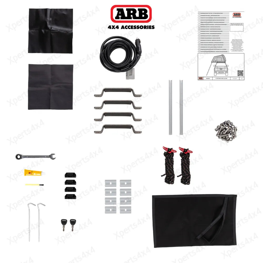 Tente de toit ARB Esperance V2 avec coque rigide ABS, installation facile, pour camping en extérieur, vue de la tente montée.