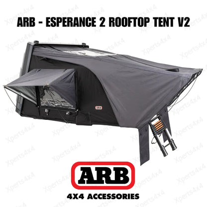 Tente de toit ARB Esperance V2 avec coque rigide ABS, installation facile, idéale pour camping en plein air.