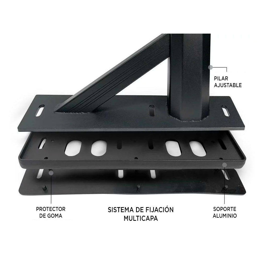 Support de benne universel en aluminium pour pickup BULLFACE, support robuste pour charge utilitaire sur véhicule.