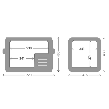 Réfrigérateur portable DOMETIC CFX5 55, appareil de haute performance pour le refroidissement en déplacement avec accessoires.