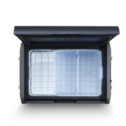Réfrigérateur portable DOMETIC CFX5 55 haute performance, frigo électrique compact avec accessoires pour camping et voyage.