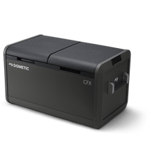 Réfrigérateur portable DOMETIC CFX5 75 Dual Zone avec compartiments réglables, idéal pour le camping et les voyages.