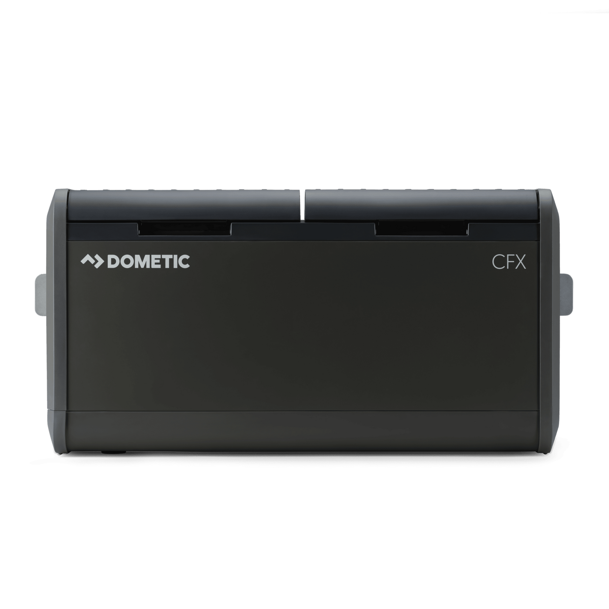Réfrigérateur portable Dometic CFX5 95 DZ avec double zone, 94L, en extérieur, affichage numérique et poignées robustes.
