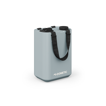 Réservoir d’eau DOMETIC GO 11L avec robinet, capacité de 11 litres, en couleur glacier, pour usage en camping ou extérieur.