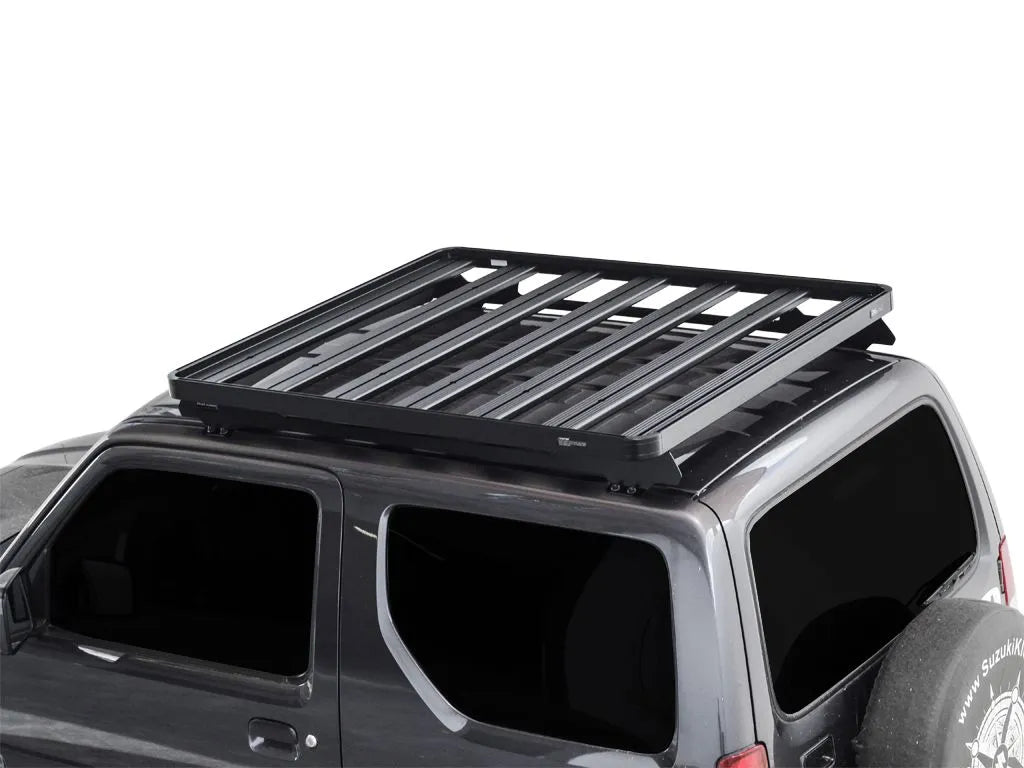 Galerie de toit Slimline II pour Suzuki Jimny 1998-2018, marque Front Runner, vue de face avec barres de support robustes