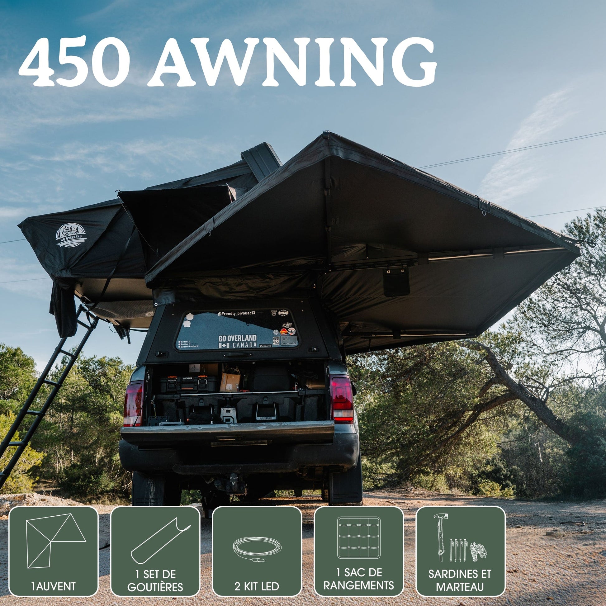 Auvent 450 Autoportant 270° XL 4x4 | Go Overland Canada sur Xperts4x4 Accessoires 4x4 Off-Road