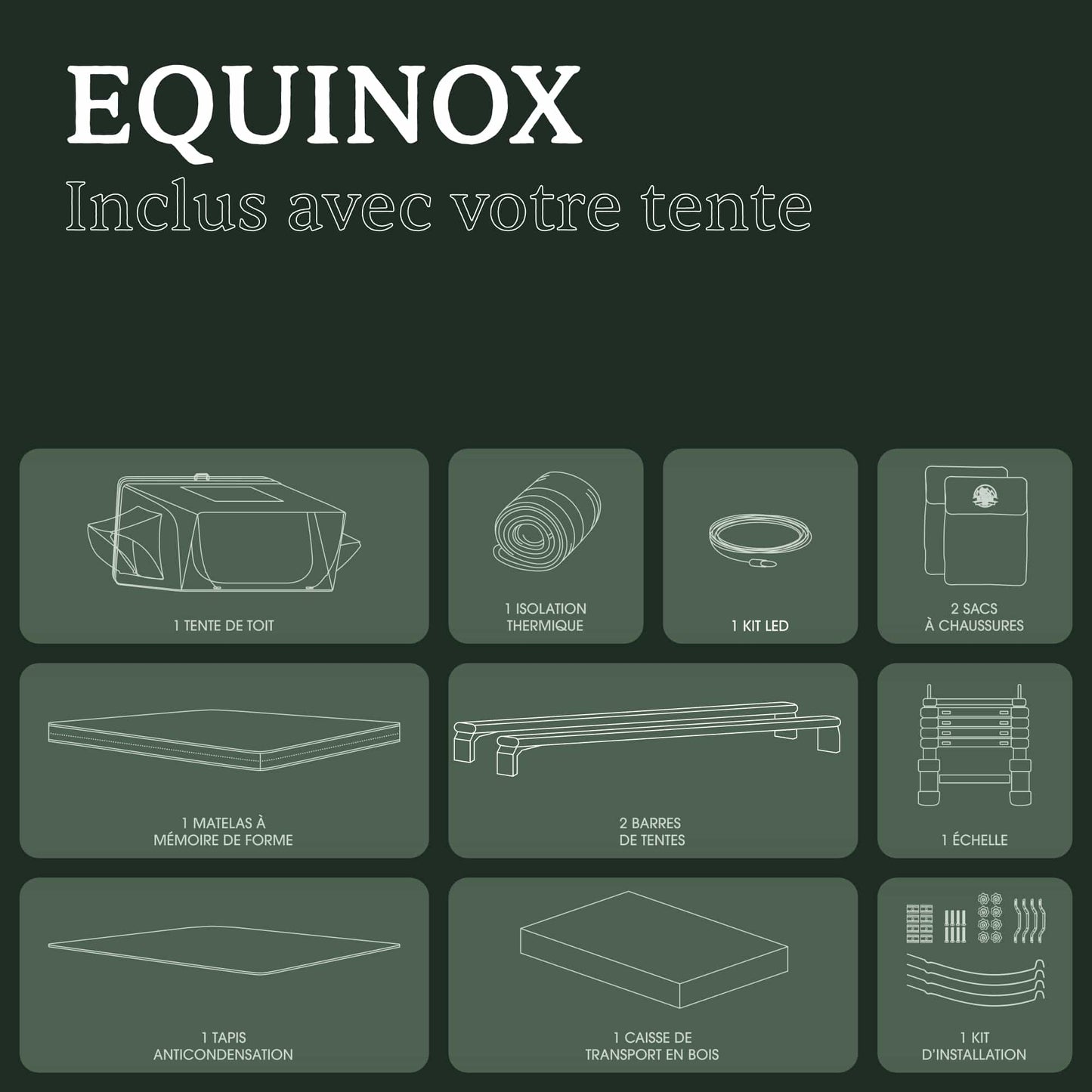 Tente de toit EQUINOX 2 places GO OVERLAND CANADA en aluminium, vue de dessus, pour camping en plein air.