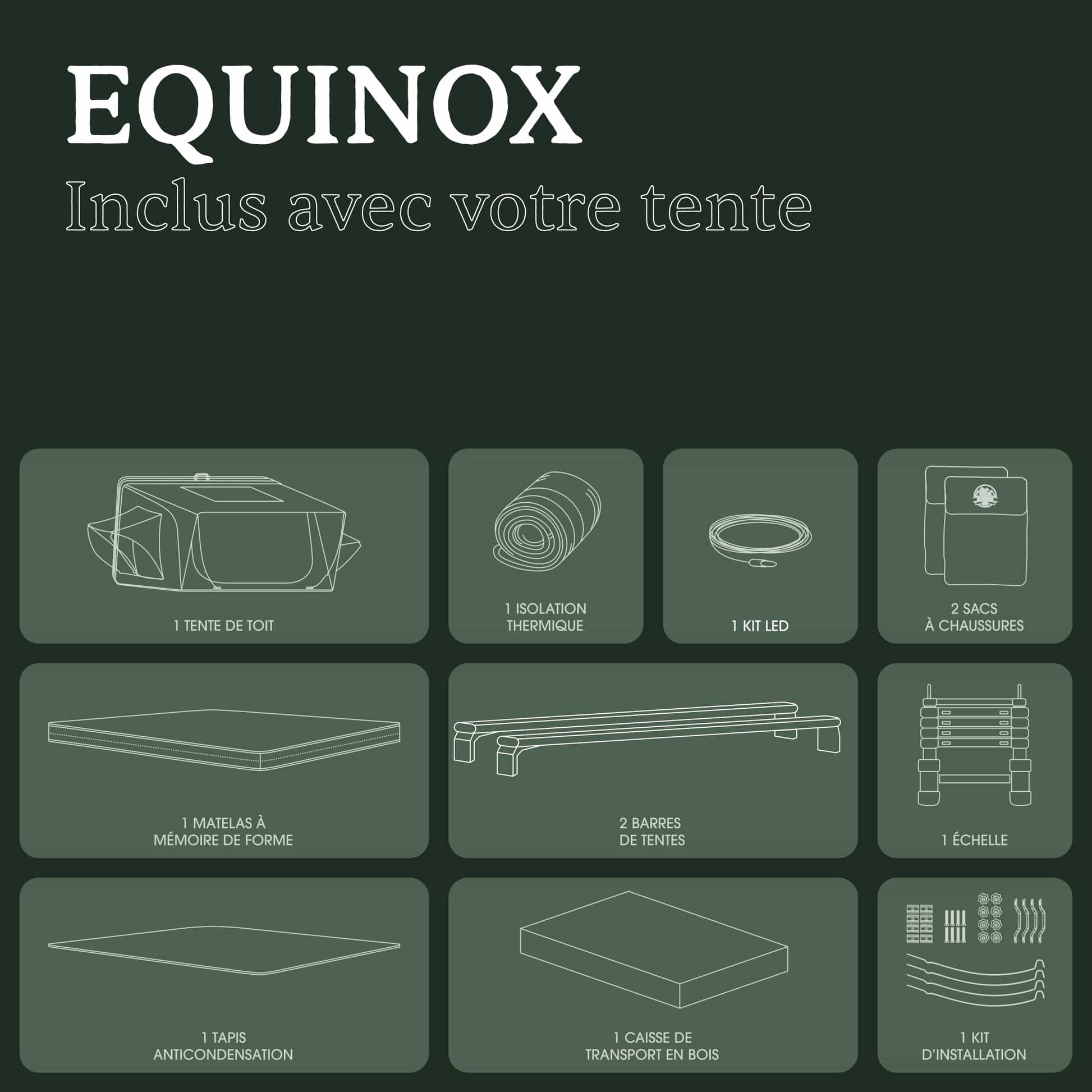 Tente de toit EQUINOX 2 places GO OVERLAND CANADA en aluminium, vue de dessus, pour camping en plein air.