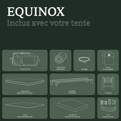 Tente de toit EQUINOX 2 places GO OVERLAND CANADA en aluminium, vue de dessus, pour camping en plein air.