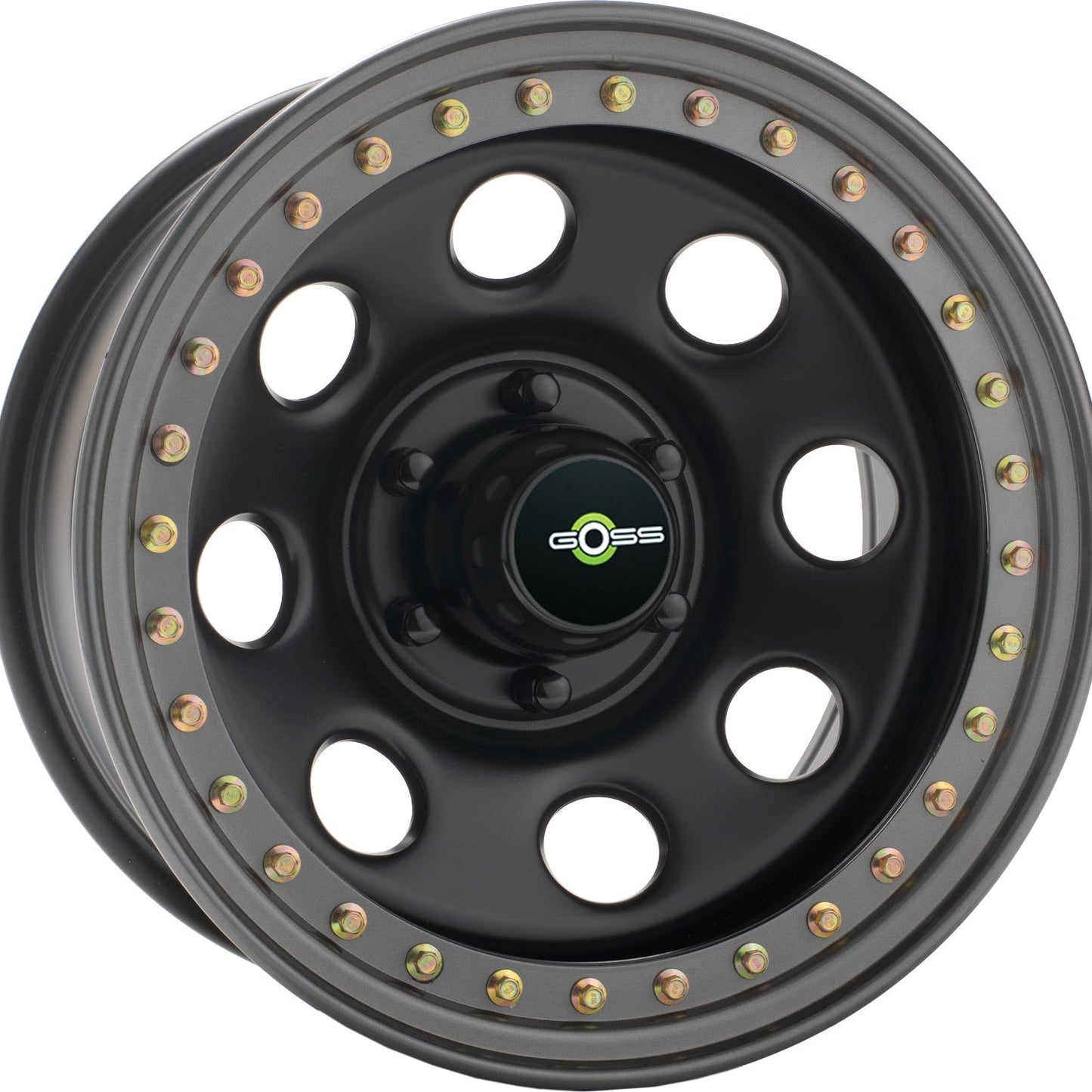 Jante en acier GOSS Daytona noir mat, modèle RA611BK, vue de face montrant la finition élégante et le design robuste.