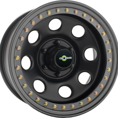 Jante en acier GOSS Daytona noir mat, modèle RA611BK, vue de face montrant la finition élégante et le design robuste.