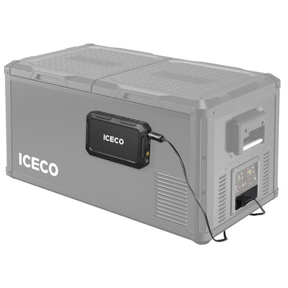 Batterie portable ICECO Magnetic 250Wh pour réfrigérateur et appareils électroniques, vue de face.