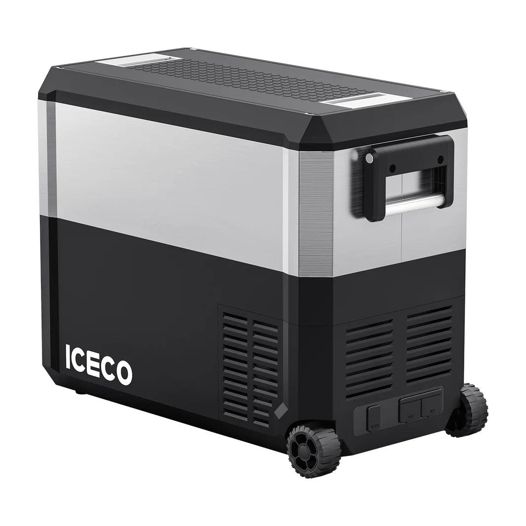 Glacière ICECO JP50 PROS 50L, frigo et freezer off-road avec compresseur, portable, idéal pour aventure outdoor.