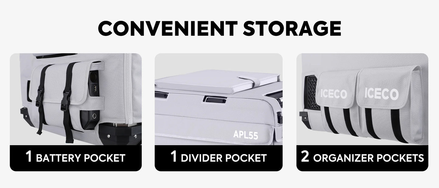 Housse isolante ICECO APL55 pour frigo, protection efficace et maintien de la température, accessoire pratique pour refroidisseur.