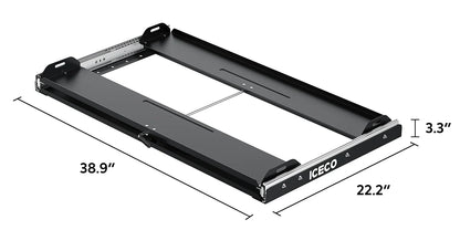 Plateau coulissant ICECO Heavy-Duty pour frigo, offre sécurité et accès facile, idéal pour accessoires de refroidissement.