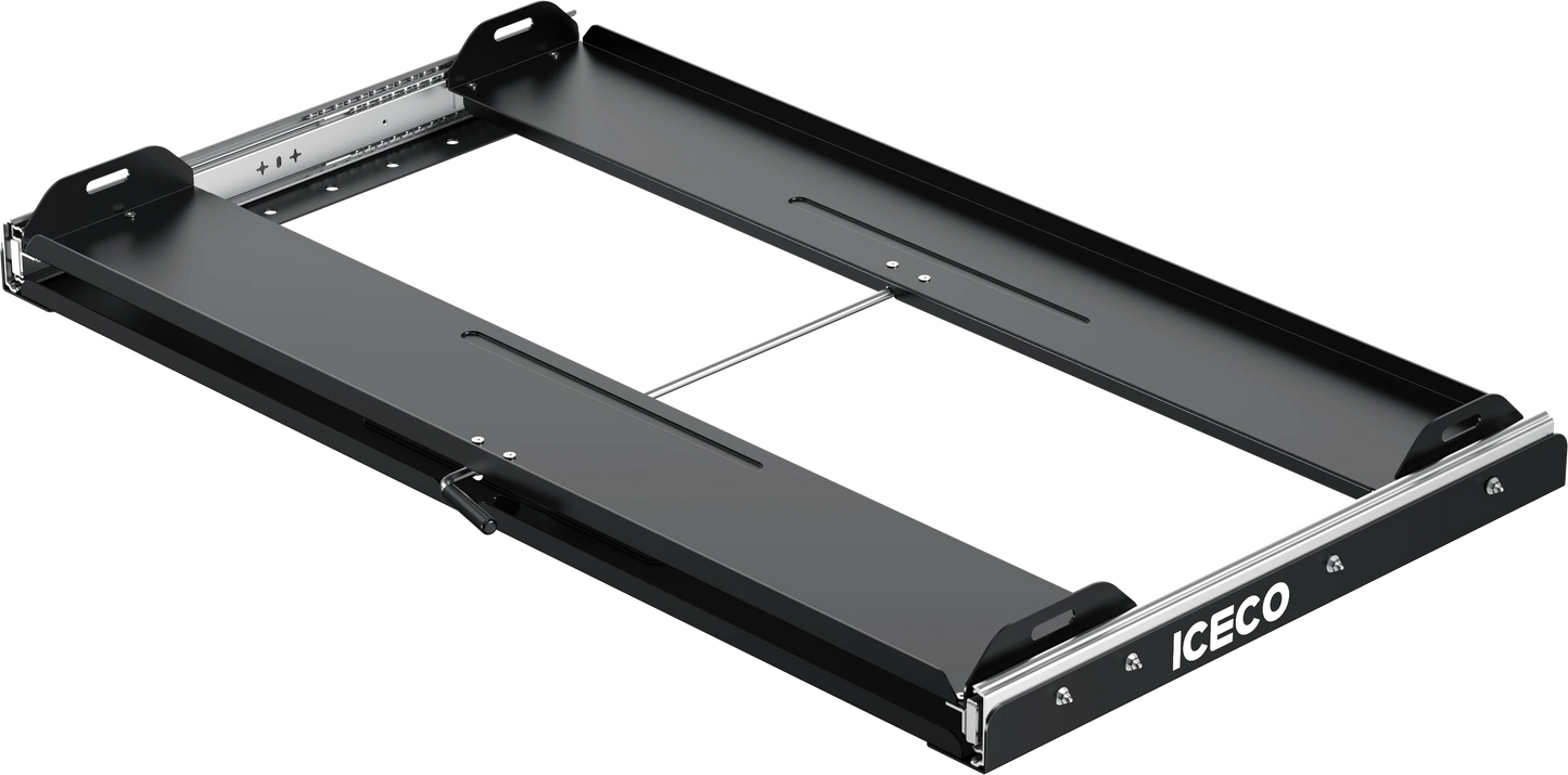 Plateau coulissant ICECO Heavy-Duty pour frigo, sécurité et accès facile, accessoire pratique pour réfrigérateur ICECO.