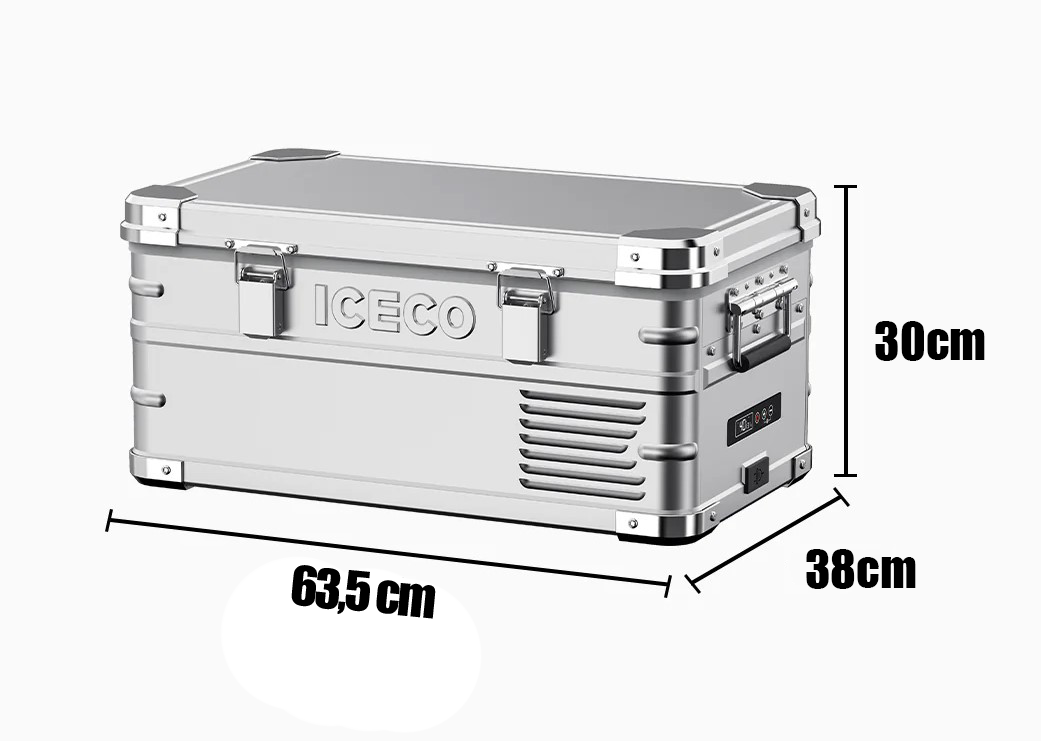Réfrigérateur/congélateur ICECO 20L Single-Zone en argent, appareil compact pour conservation froide et glacée.