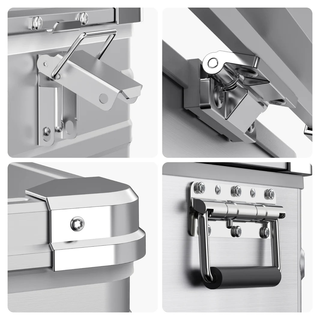 Réfrigérateur/congélateur ICECO 20L zone unique en argent, compact et portable pour stockage de glace et aliments.