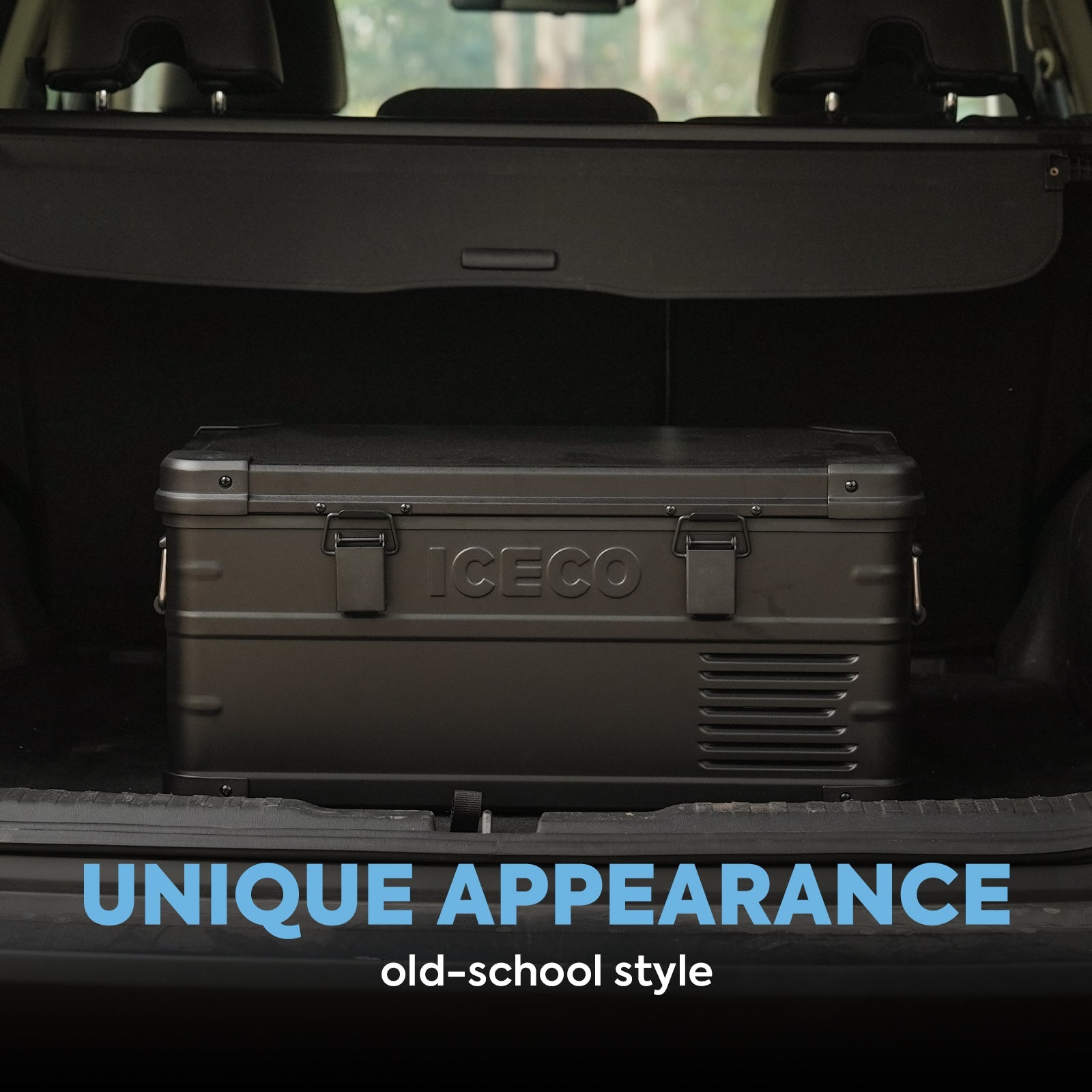 Réfrigérateur ICECO APL20 20L noir portable et connecté, compact frigo et congélateur pour voyage ou camping.