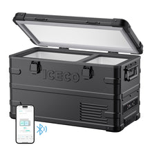 Réfrigérateur/congélateur ICECO APL35 35L double zone noir, appareil compact pour le stockage froid et glacé.