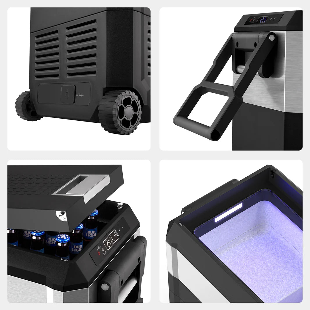 Réfrigérateur congélateur ICECO JP30 PROS, 30L, zone unique, compact et portable, idéal pour le camping ou les activités extérieures.
