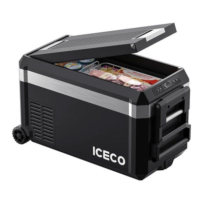 Réfrigérateur congélateur ICECO JP30 PROS 30L, dispositif à zone unique, pour stockage portable et accessoires, vue de face.