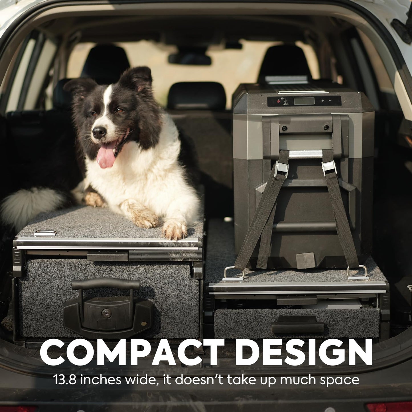 Réfrigérateur ICECO JP40 PROS, congélateur d'une zone de 40L, avec porte et accessoires visibles.