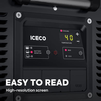 Réfrigérateur congélateur ICECO VL60PROS, 60L, portable, compact, idéal pour la cuisine ou le camping, en image.