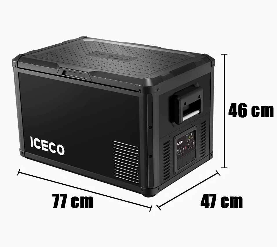 Réfrigérateur congélateur ICECO VL60PROS 60L portable, compact et puissant, idéal pour la conservation alimentaire en déplacement.