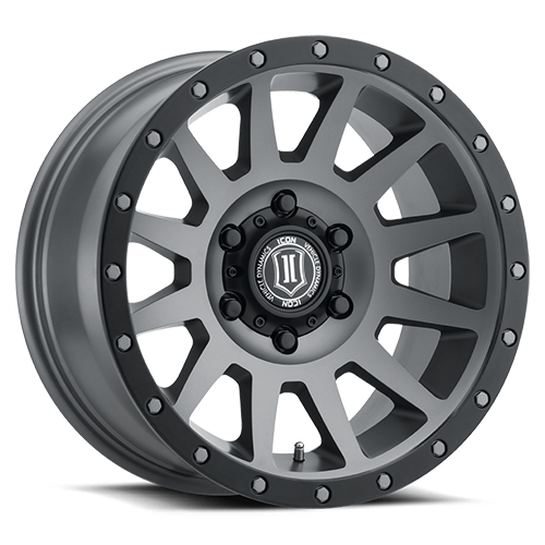 Jante ICON Alloys Compression 4x4 renforcée pour performance off-road, en acier robuste, adaptée aux véhicules tout-terrain.