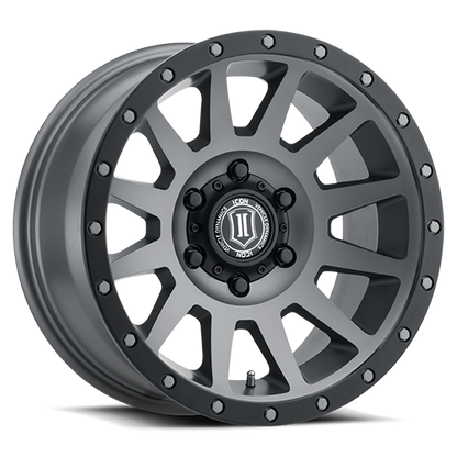 Jante ICON Alloys Compression 4x4 renforcée pour performance off-road, en acier robuste, adaptée aux véhicules tout-terrain.
